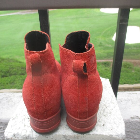 SOREL Women's Evie Pull On Suede Wedge Bootie Waterproof Lug Sole Warp Red~ 9.5 - Picture 6 of 11